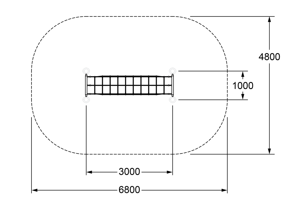 CE-1017_Squared Membrane Floor Tunnel_Top View