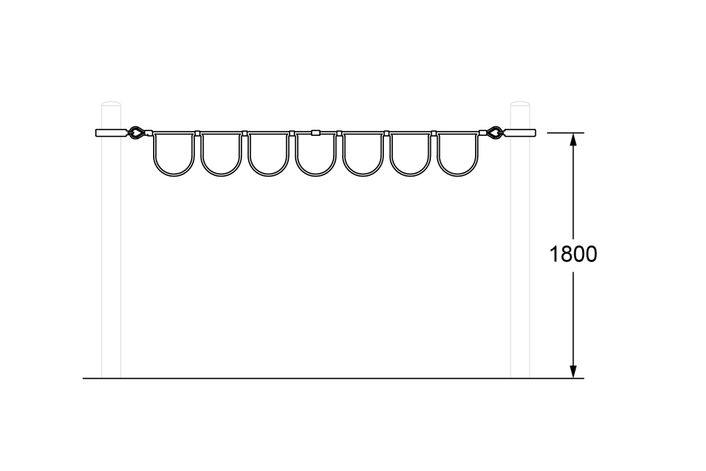 CE-1027_Overhead Loop Climber 3m_Side Elevation